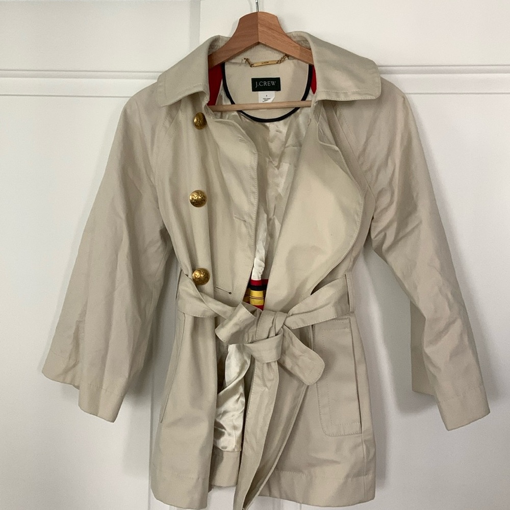 Jcrew tan trench jacket